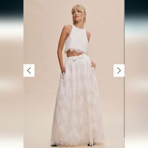 Anthropology BHLDN Bridal Two-Piece – Bella Lace Top + A-Line Skirt (Size Small)